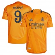 Real Madrid #9 Kylian Mbappé 2024/25 Away Jersey - Orange