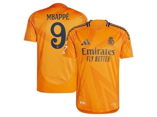 Real Madrid #9 Kylian Mbappé 2024/25 Away Jersey - Orange