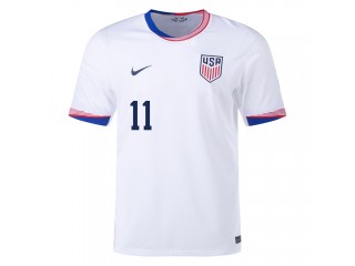 US National Team #11 BRENDEN AARONSON 2024 Home Jersey - White