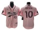 Inter Miami CF #10 Lionel Messi Baseball Style Jersey - White/Black/Pink