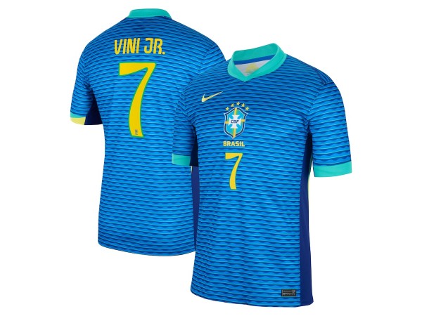 Brazil National Team #7 Vini Jr. 2024 Away Jersey - Blue