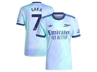 Arsenal #7 Bukayo Saka 2024/25 Third Jersey – Aqua