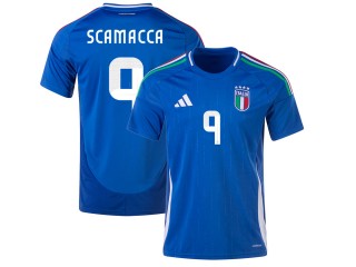 Italy #9 SCAMACCA 2024 Home Jersey - Blue