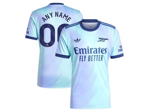 Arsenal 2024/25 Third Custom Jersey – Aqua