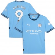 Manchester City #9 Erling Haaland 2024/25 Home Jersey - Light Blue