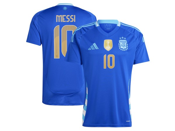 Argentina National Team #10 Lionel Messi 2024 Away Jersey - Blue