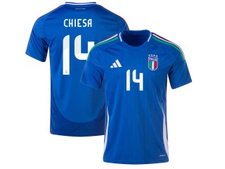 Italy #14 CHIESA 2024 Home Jersey - Blue