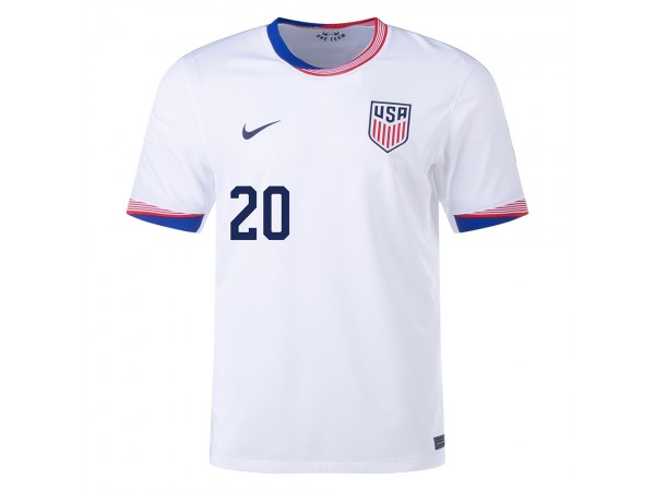 US National Team #20 FOLARIN BALOGUN 2024 Home Jersey - White