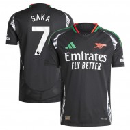 Arsenal #7 Bukayo Saka 2024/25 Away Jersey – Black