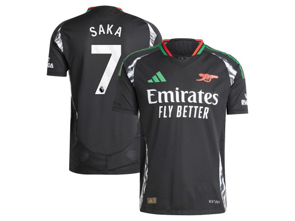 Arsenal #7 Bukayo Saka 2024/25 Away Jersey – Black