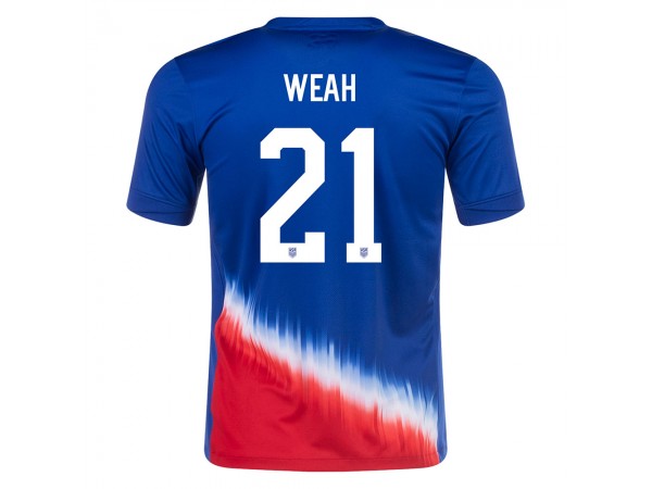 US National Team #21 TIM WEAH 2024 Away Jersey - Blue