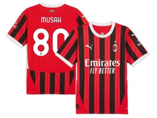 AC Milan #80 Yunus Musah 2024/25 Home Jersey - Red