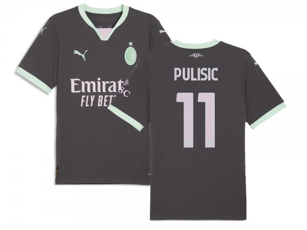 AC Milan #11 Christian Pulisic 2024/25 Third Jersey - Charcoal