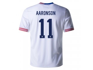 US National Team #11 BRENDEN AARONSON 2024 Home Jersey - White