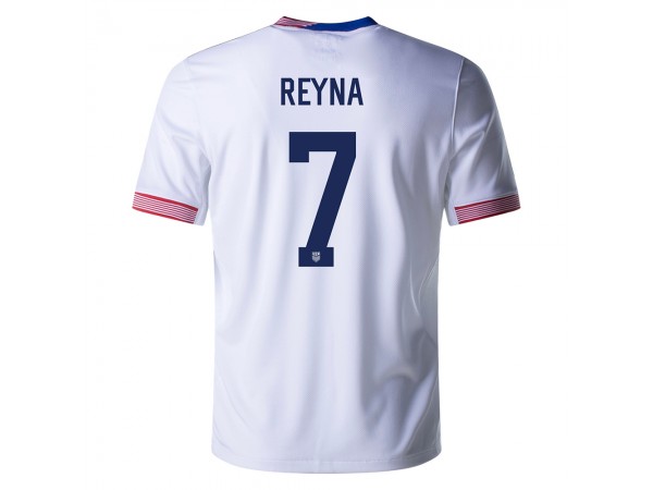 US National Team #7 GIO REYNA 2024 Home Jersey - White