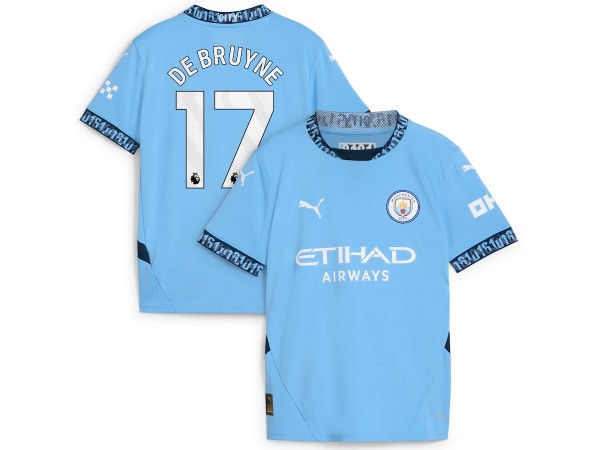 Manchester City #17 Kevin De Bruyne 2024/25 Home Jersey - Light Blue