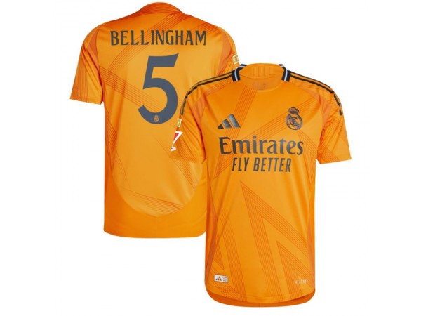 Real Madrid #5 Jude Bellingham 2024/25 Away Jersey - Orange