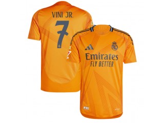 Real Madrid #7 Vini Jr. 2024/25 Away Jersey - Orange