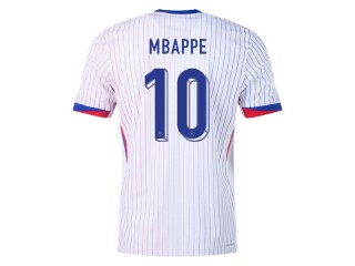 France National Team #10 Kylian Mbappe 2024 Away Jersey - White