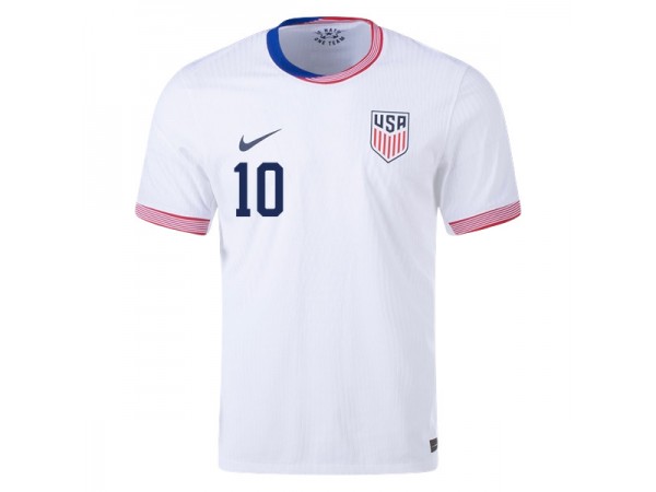 US National Team #10 Christian Pulisic 2024 Home Jersey - White