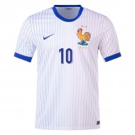 France National Team #10 Kylian Mbappe 2024 Away Jersey - White