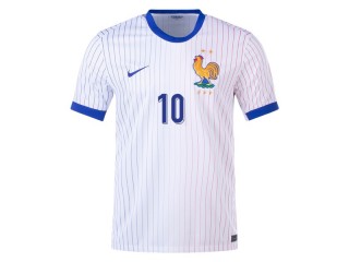 France National Team #10 Kylian Mbappe 2024 Away Jersey - White